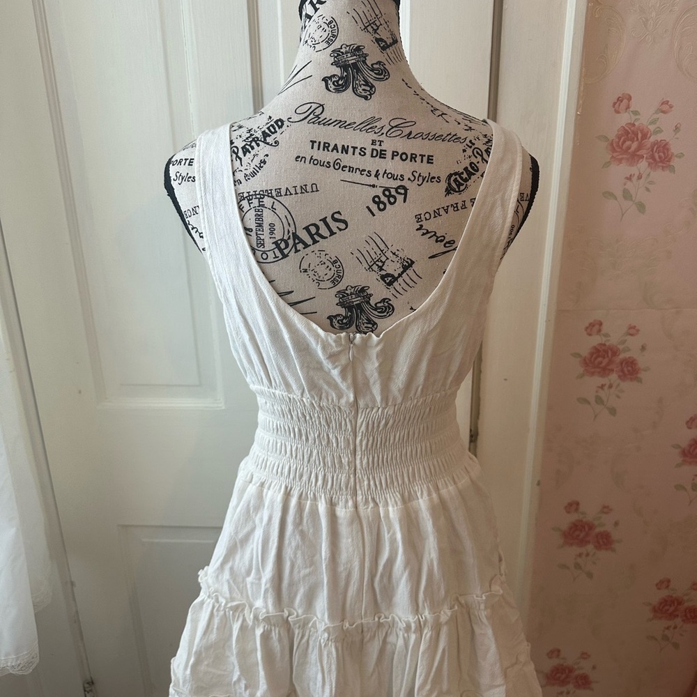 Lulu's White Ruffled Mini Dress - Picture 3 of 4